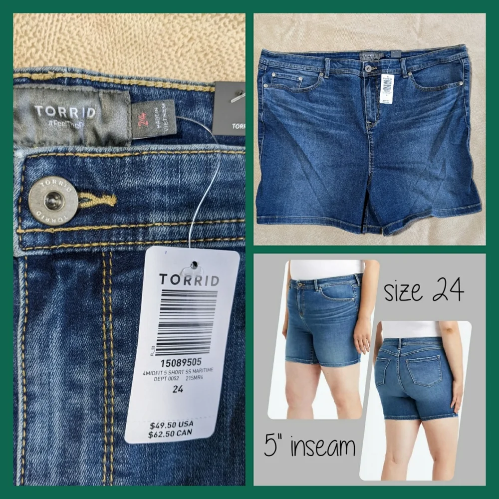 Torrid size 24 Mid-Fit 5" shorts - Picture 1 of 2